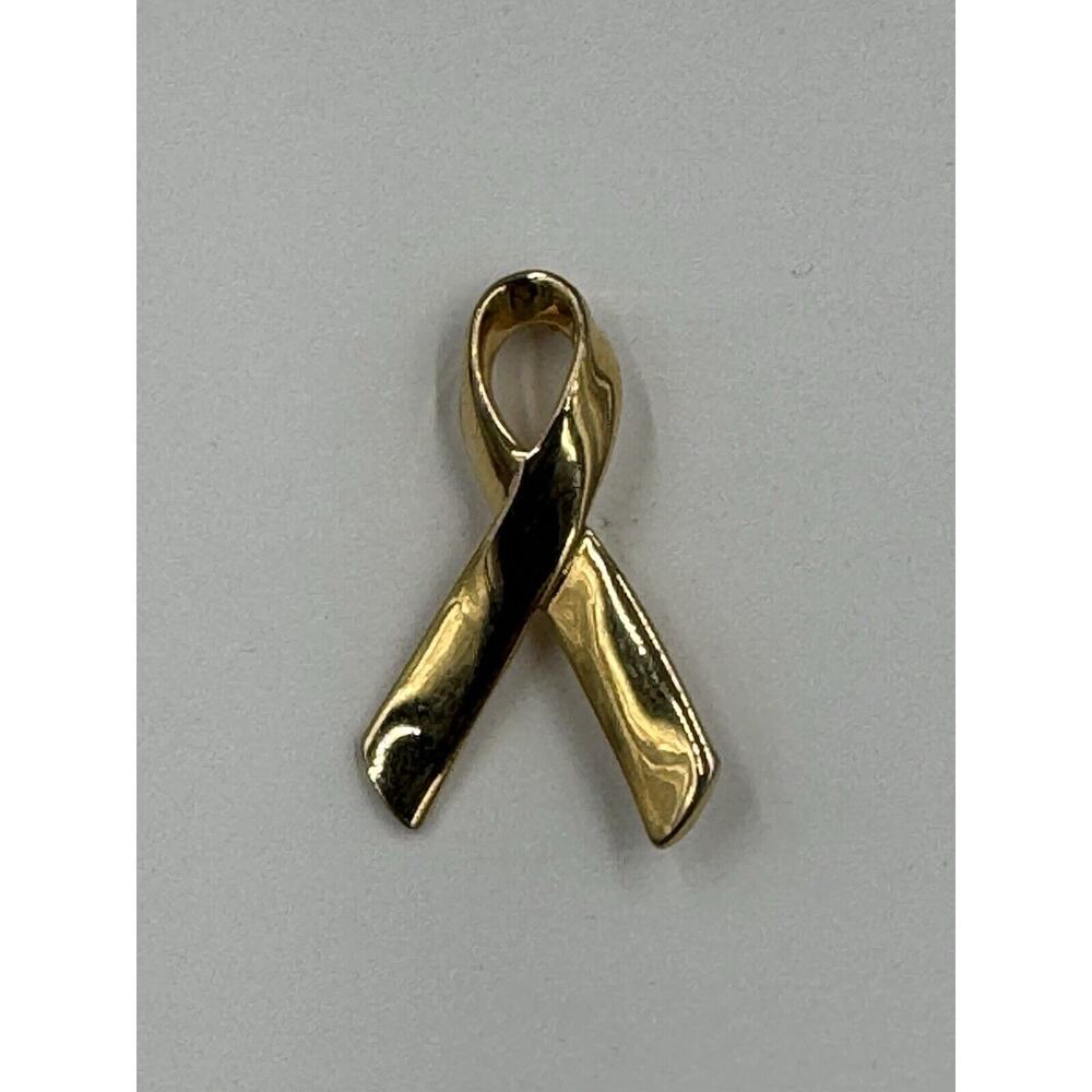 Gold Colored Awareness‎ Ribbon Lapel Pin